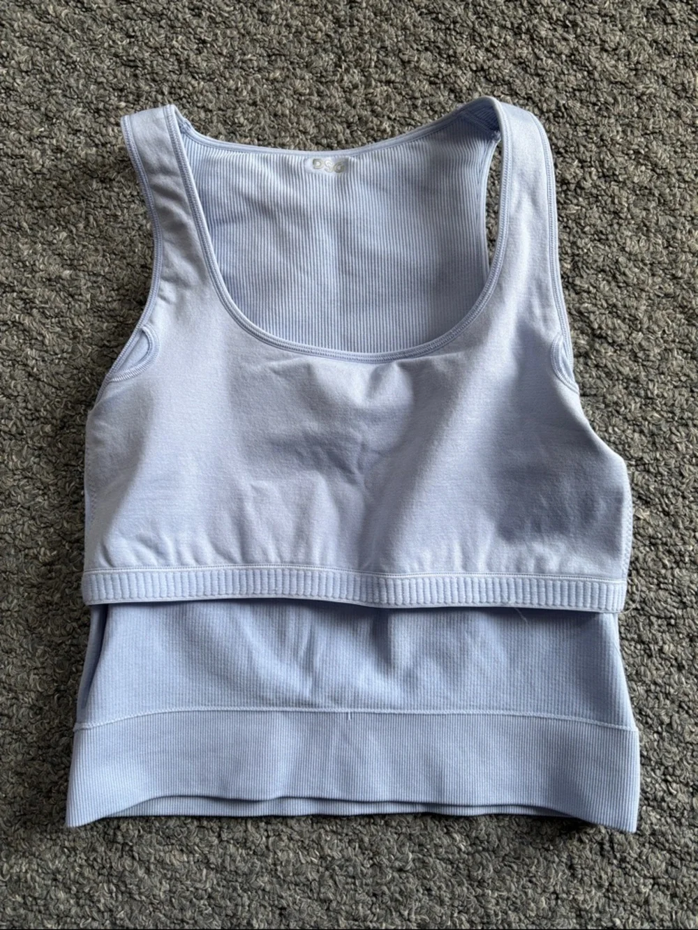 DSG Scoop Neck Seamless Crop Tank Set (2) peri sky blue and other one grey small - Picture 9 of 9